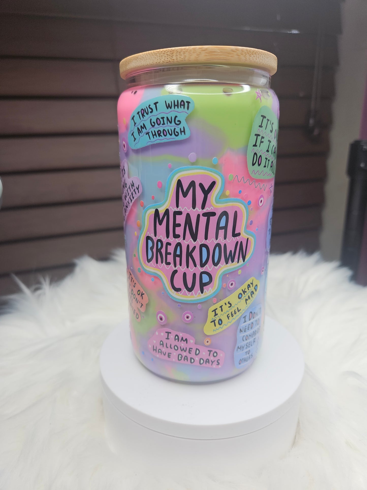 Mental Breakdown Glass Cup
